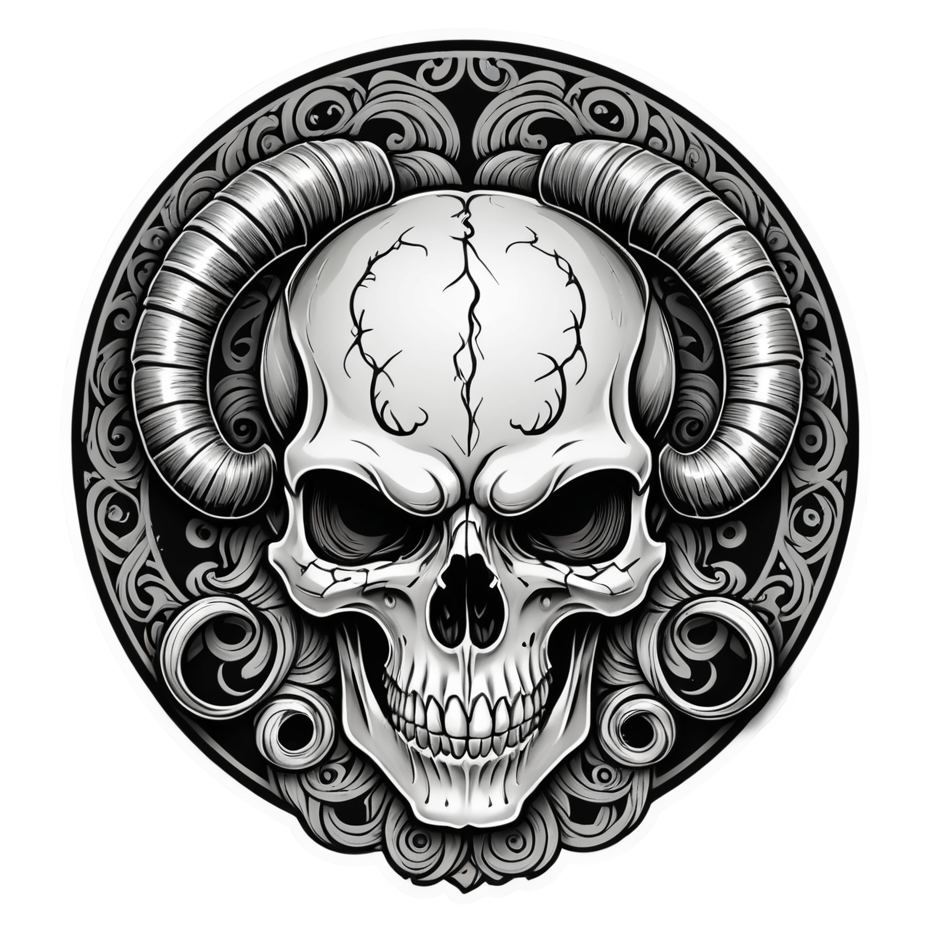 Horned Skull — skull stickers