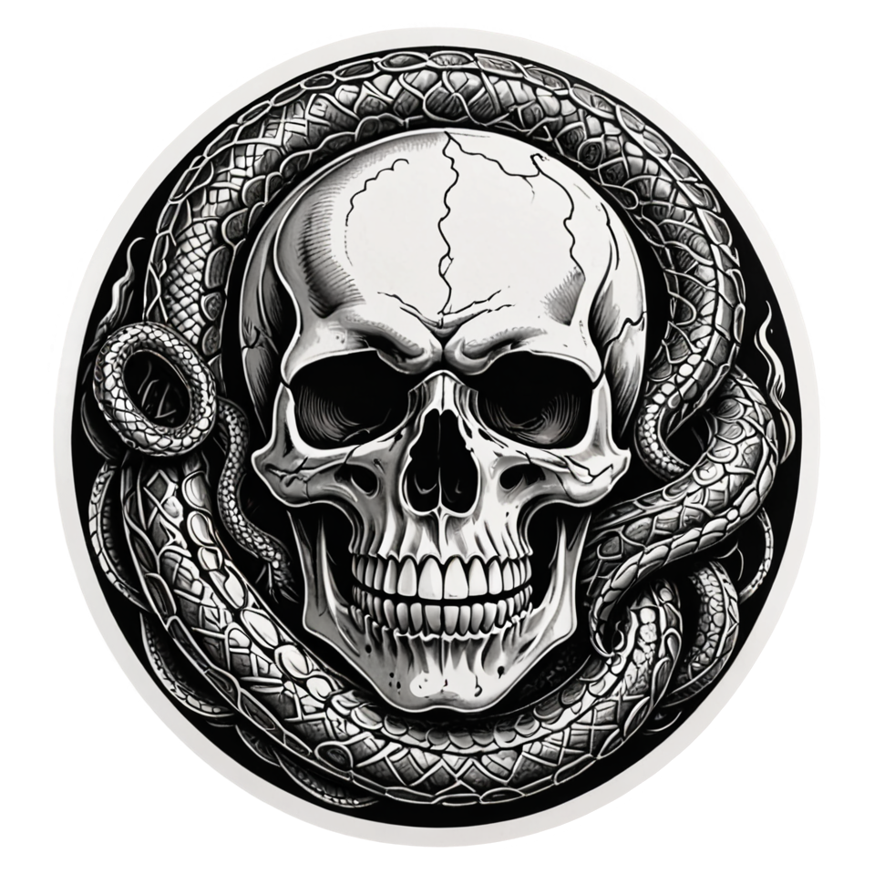 Serpent-Wrapped Skull — skull stickers