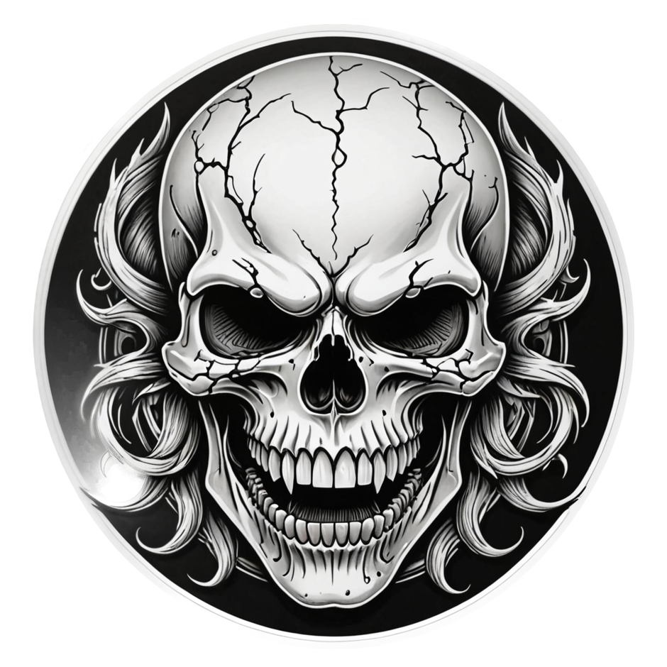 Snarling Jaw Skull — skull stickers