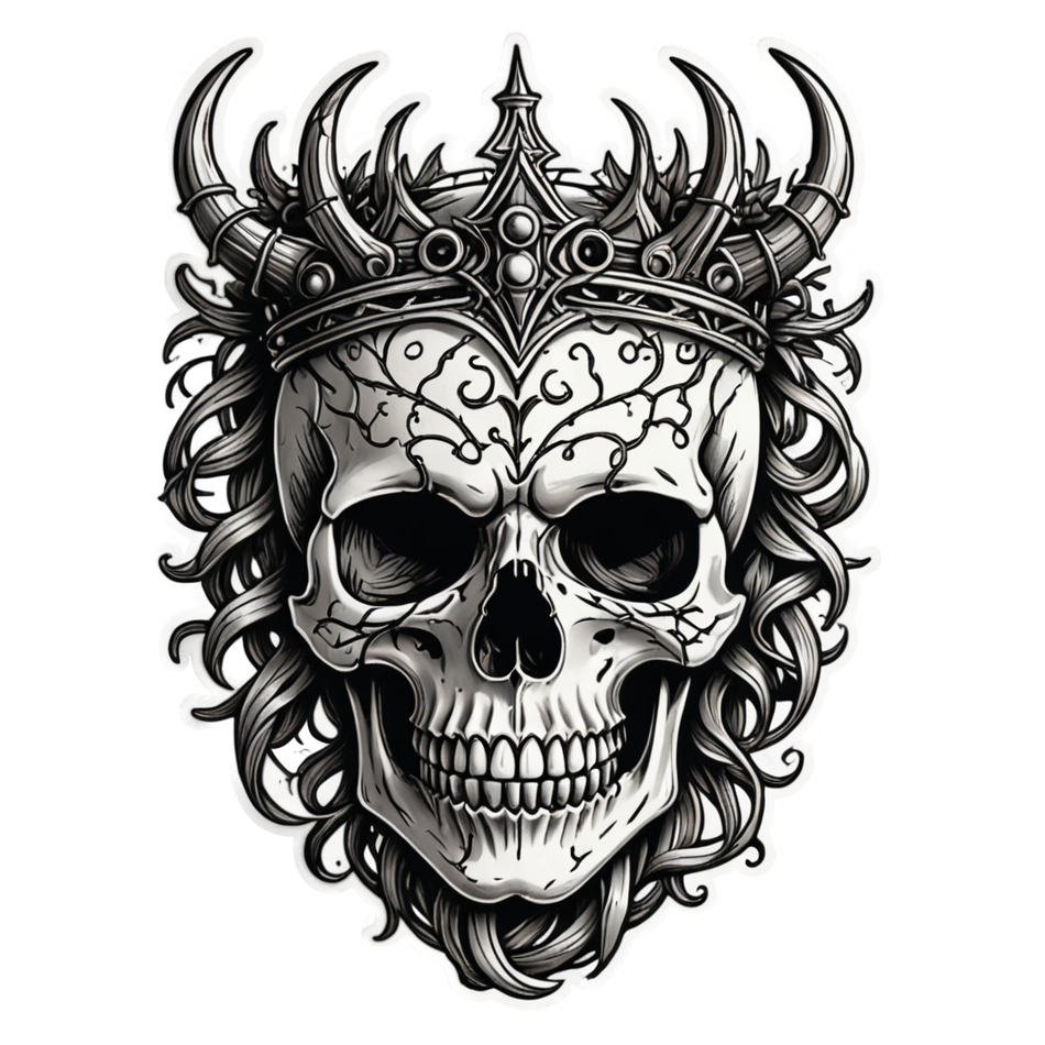 Thorn Crown Skull — skull stickers