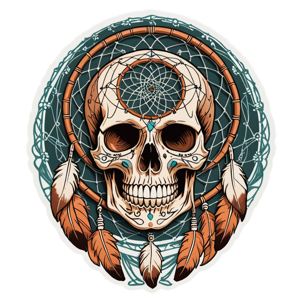 Dreamcatcher Skull — skull stickers