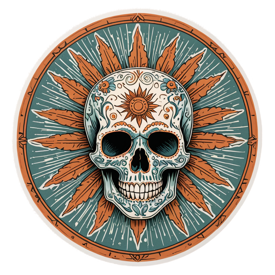 Sun Ray Skull — skull stickers
