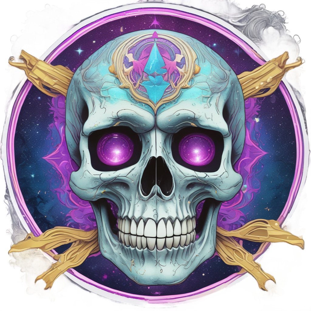 Skull Bow Galaxy — cute skull stickers