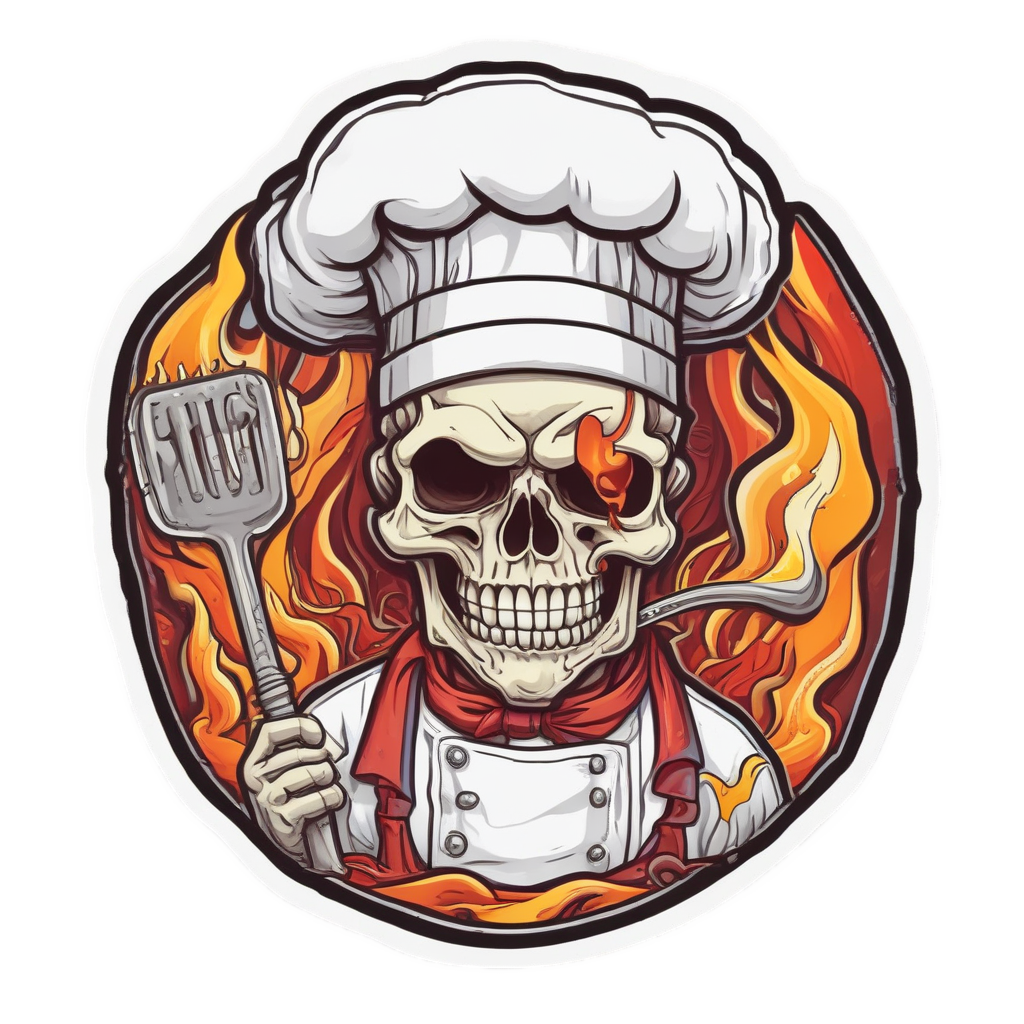 Skull Chef Inferno — food & drink stickers