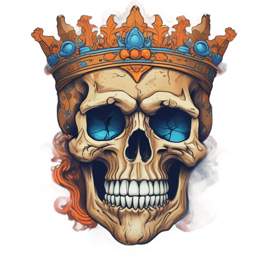 Skull Crowned Vines — war-paint skull stickers