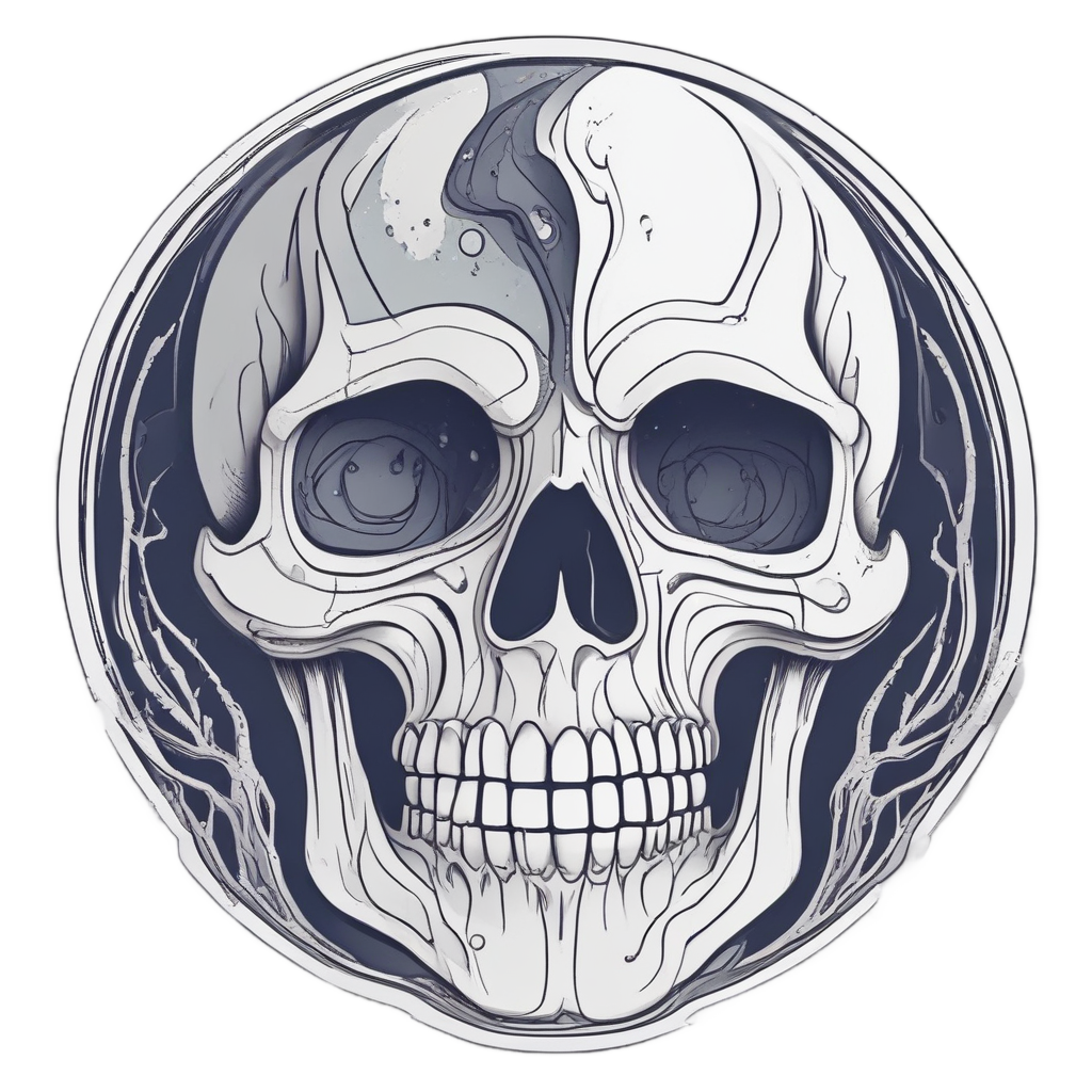 Skull Crying Ink — minimal skull stickers