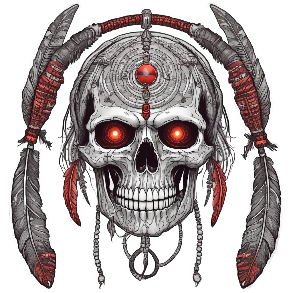 Skull Dreamcatcher Neon Snake — boho skull stickers