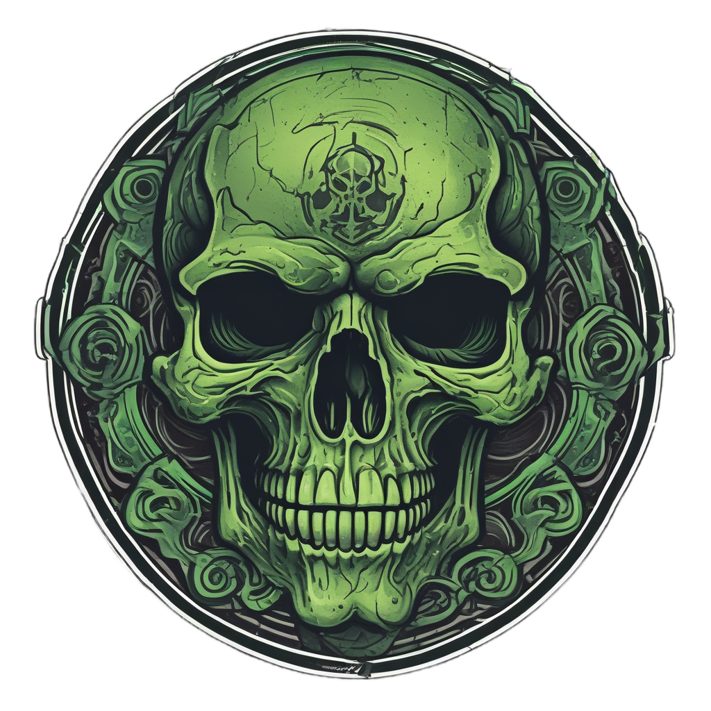 Skull Dripping Toxic Slime — biohazard stickers