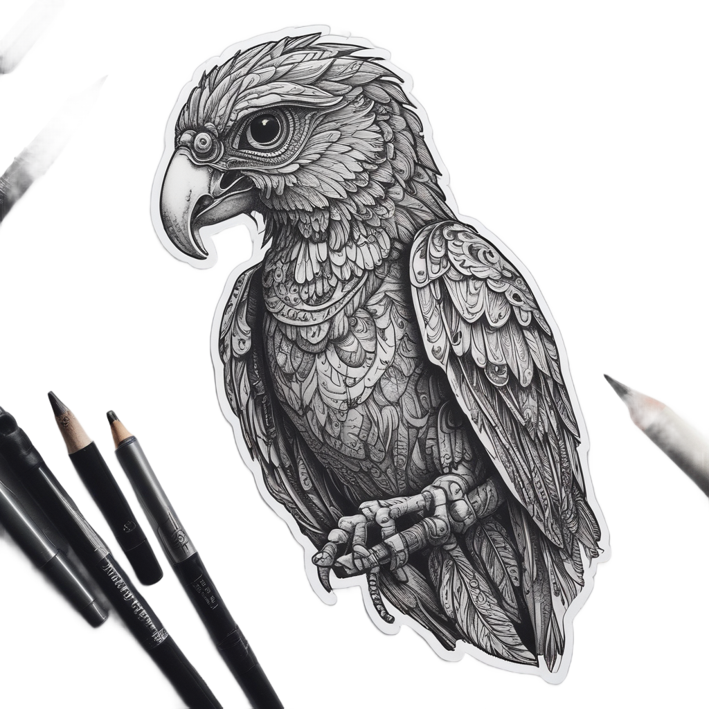 Skull-Faced Parrot — birds stickers