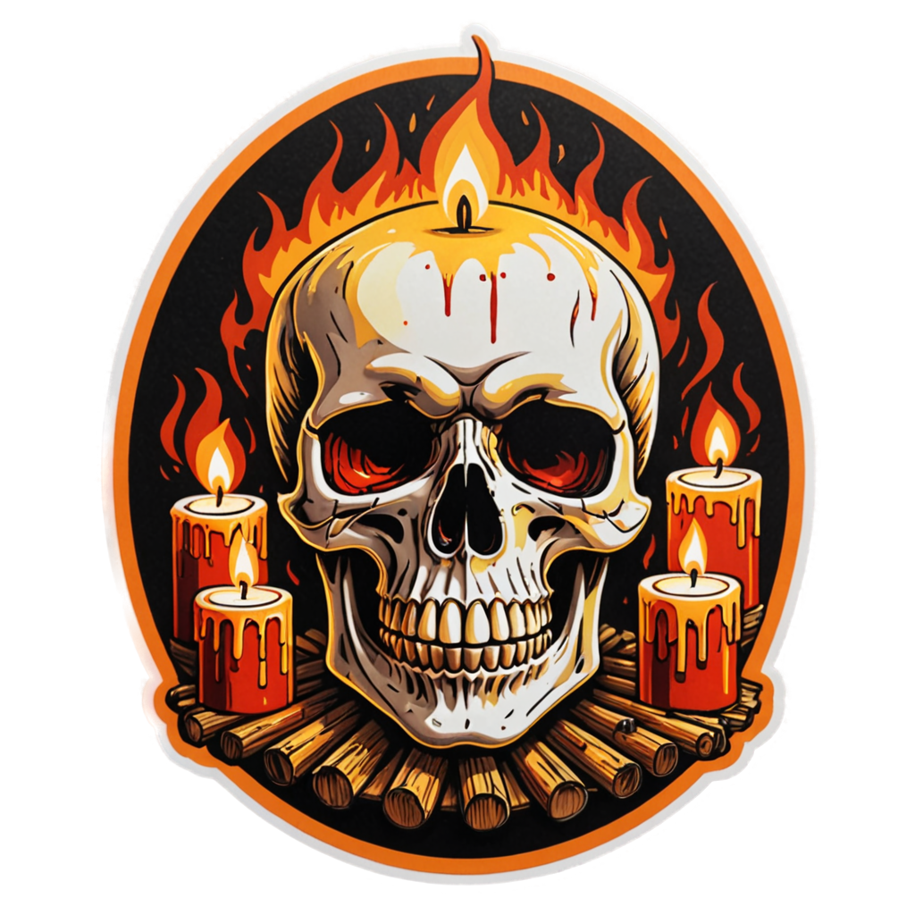 Candleflame Skull — skull stickers