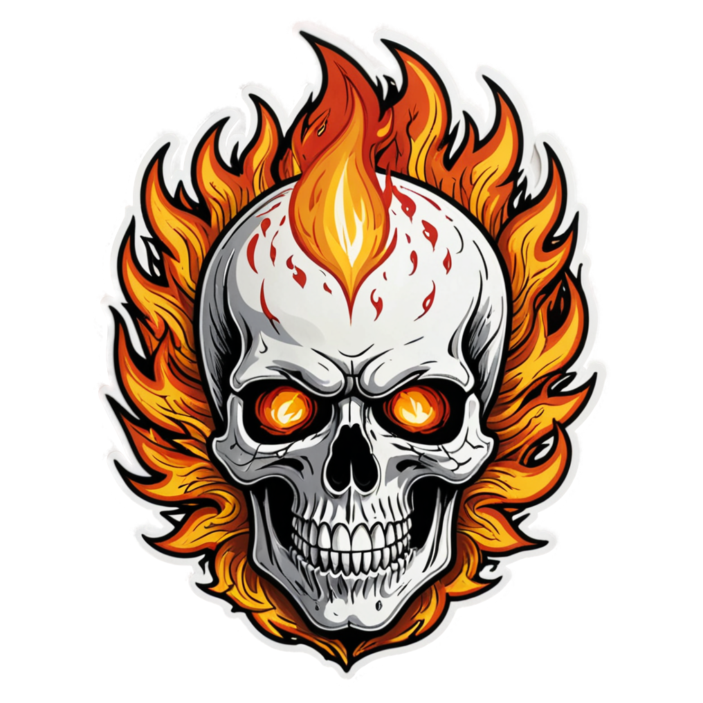 Phoenix Fire Skull — skull stickers