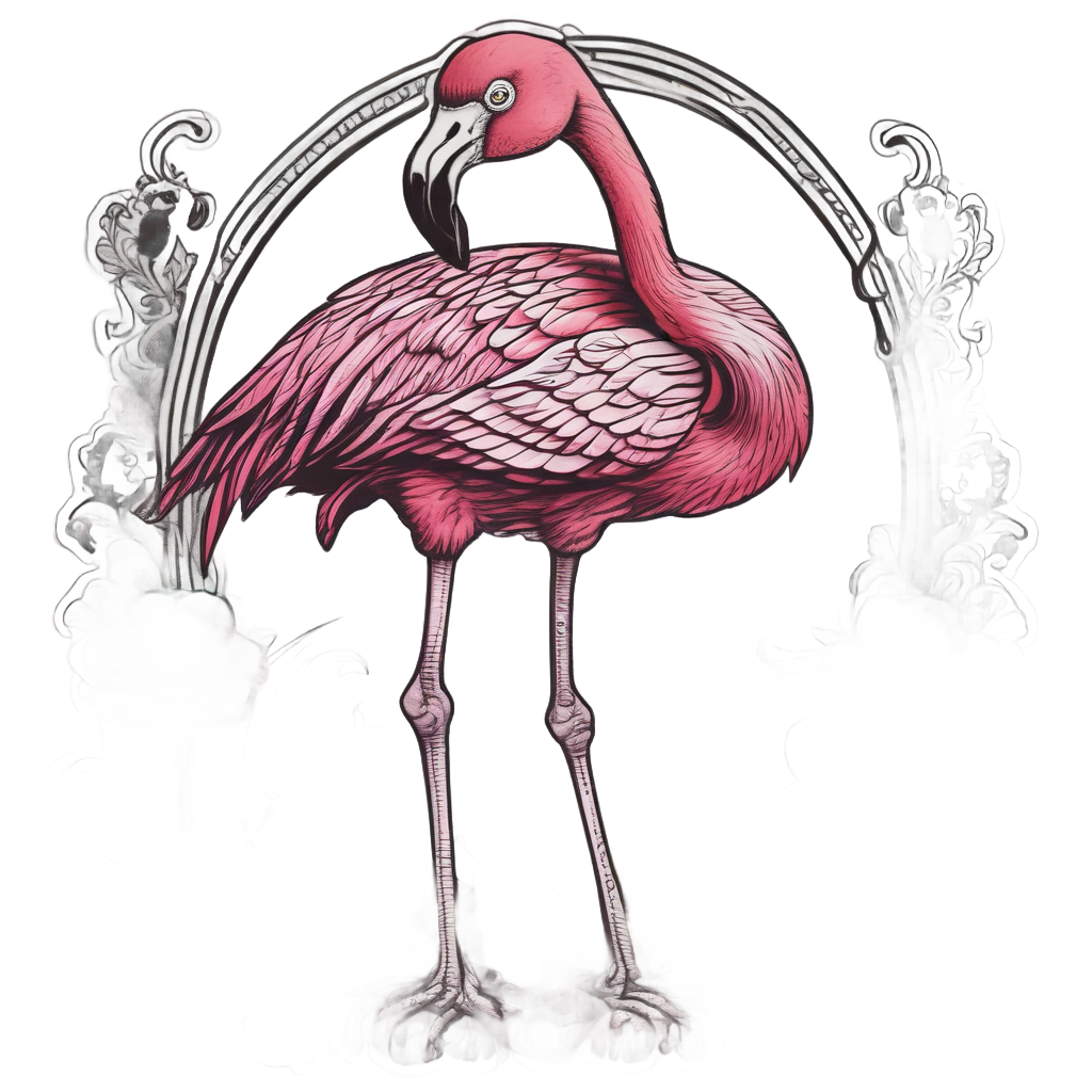 Skull Flamingo Sentinel — birds stickers