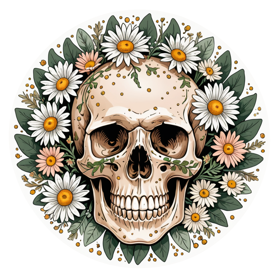 Daisy Skull — skull stickers