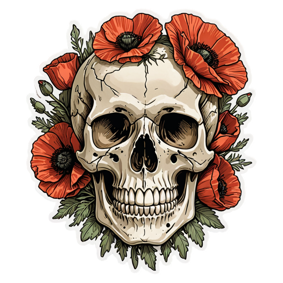 Poppy Skull — skull stickers