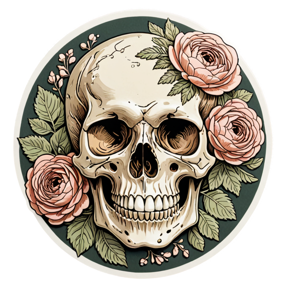 Ranunculus Skull — skull stickers