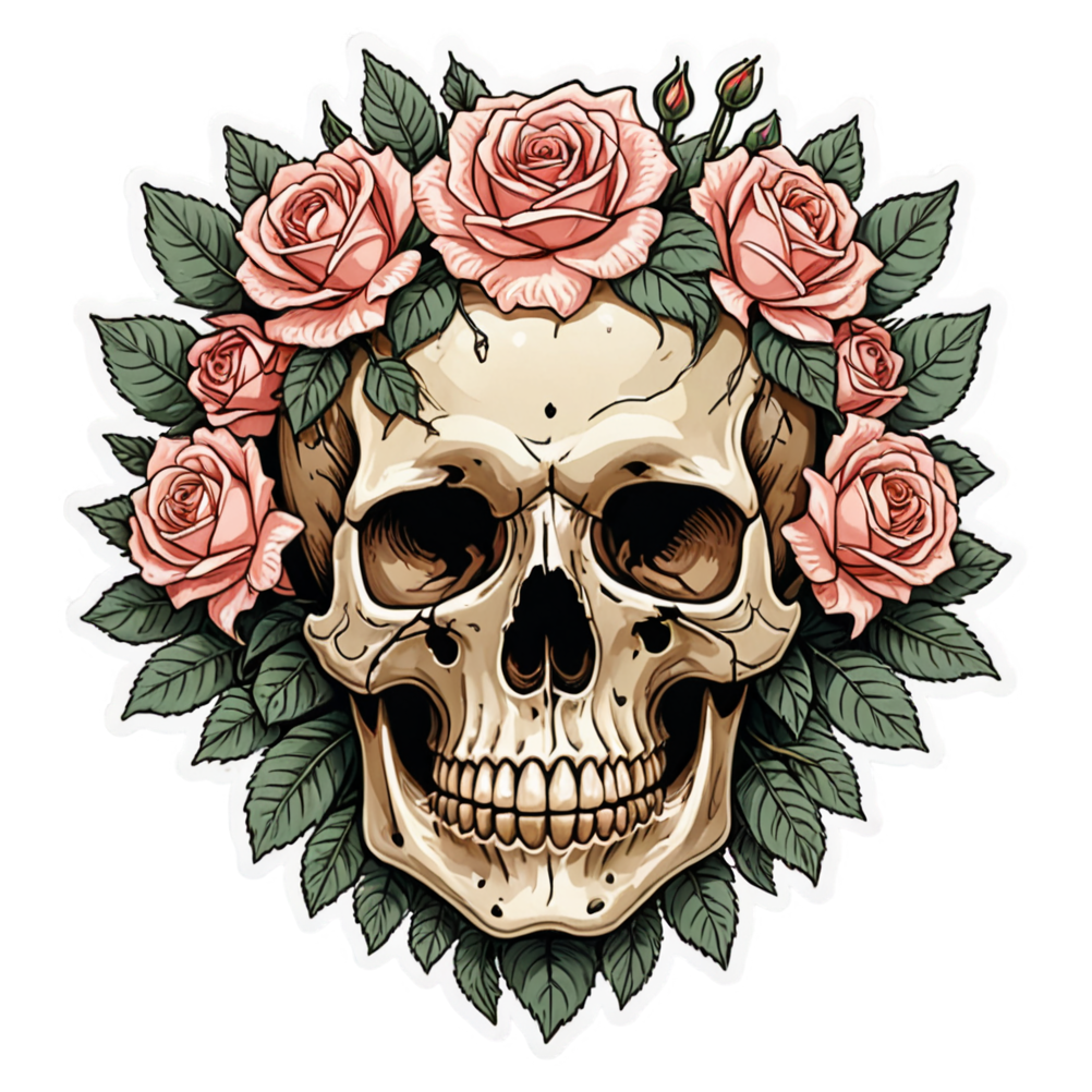 Rose Crown Skull — skull stickers
