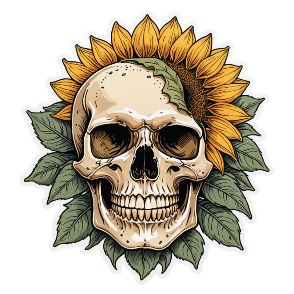 Sunflower Skull — skull stickers