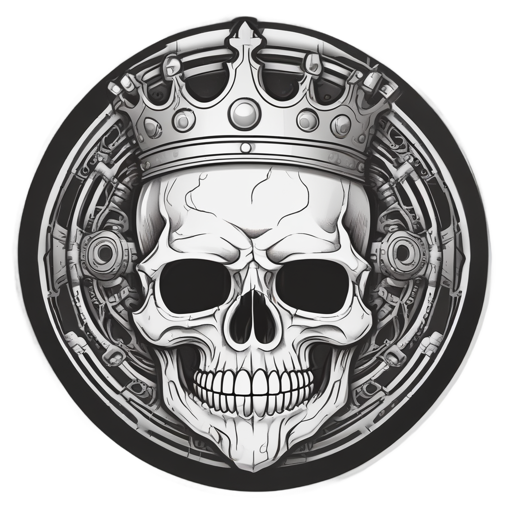 Skull Fuel Cap Crown — biker & chrome skull stickers