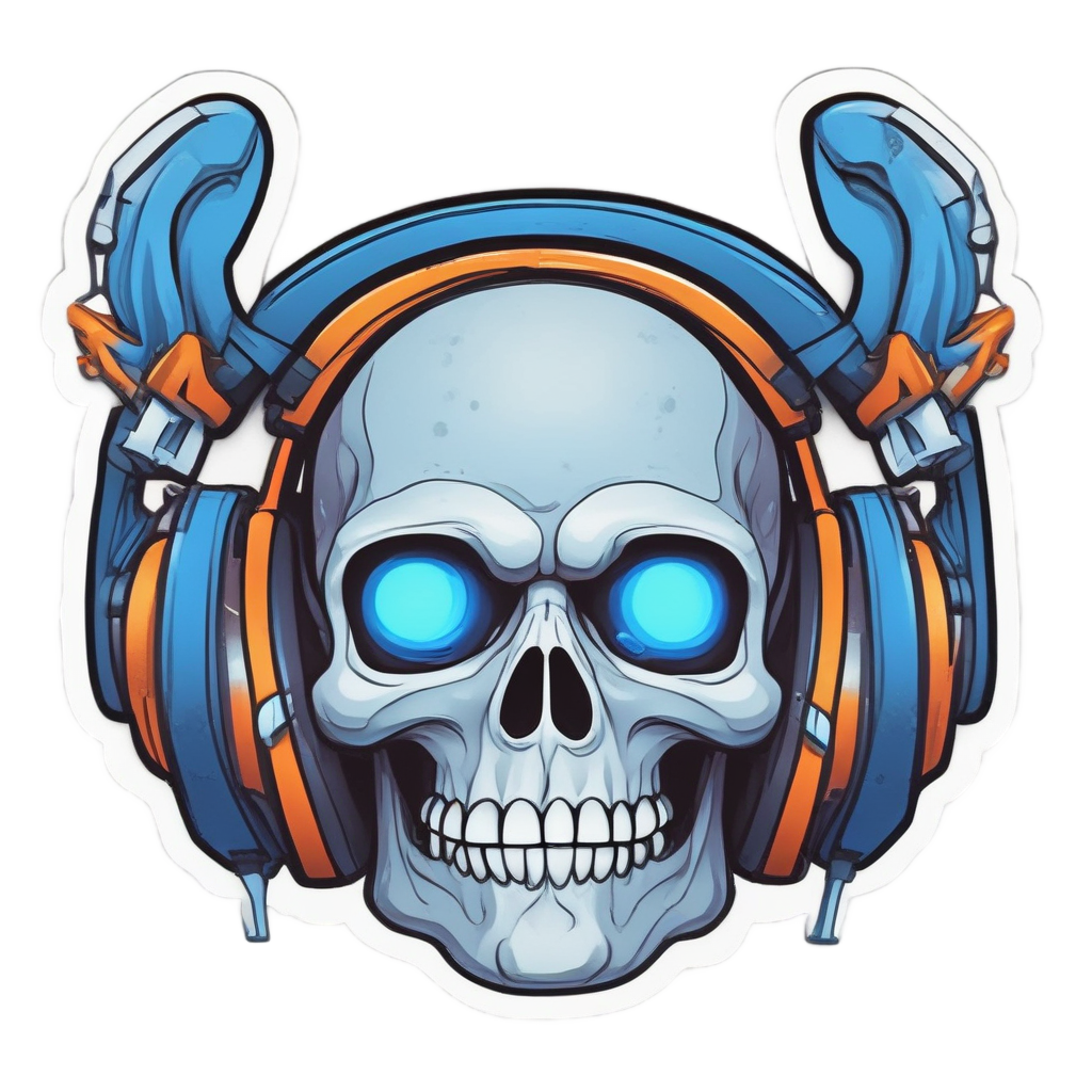 Skull Gamer Glow — gamer stickers