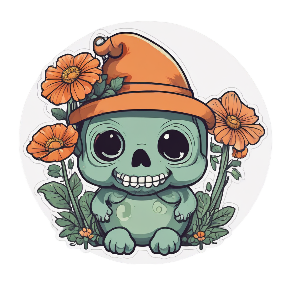 Skull Garden Gnome — minimal skull stickers