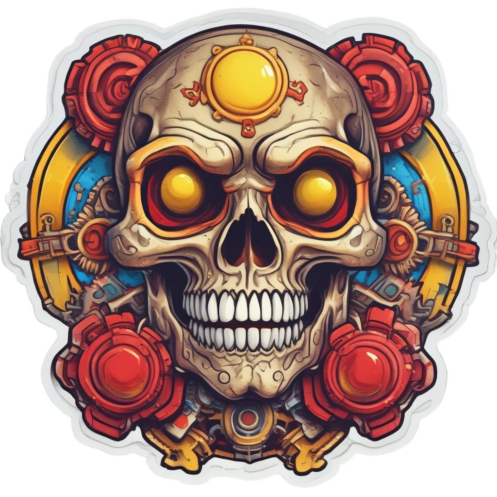 skull gearhead clown — biker & chrome skull stickers