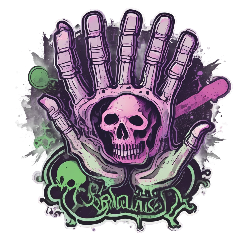 Skull Hand Middle Finger — biohazard stickers