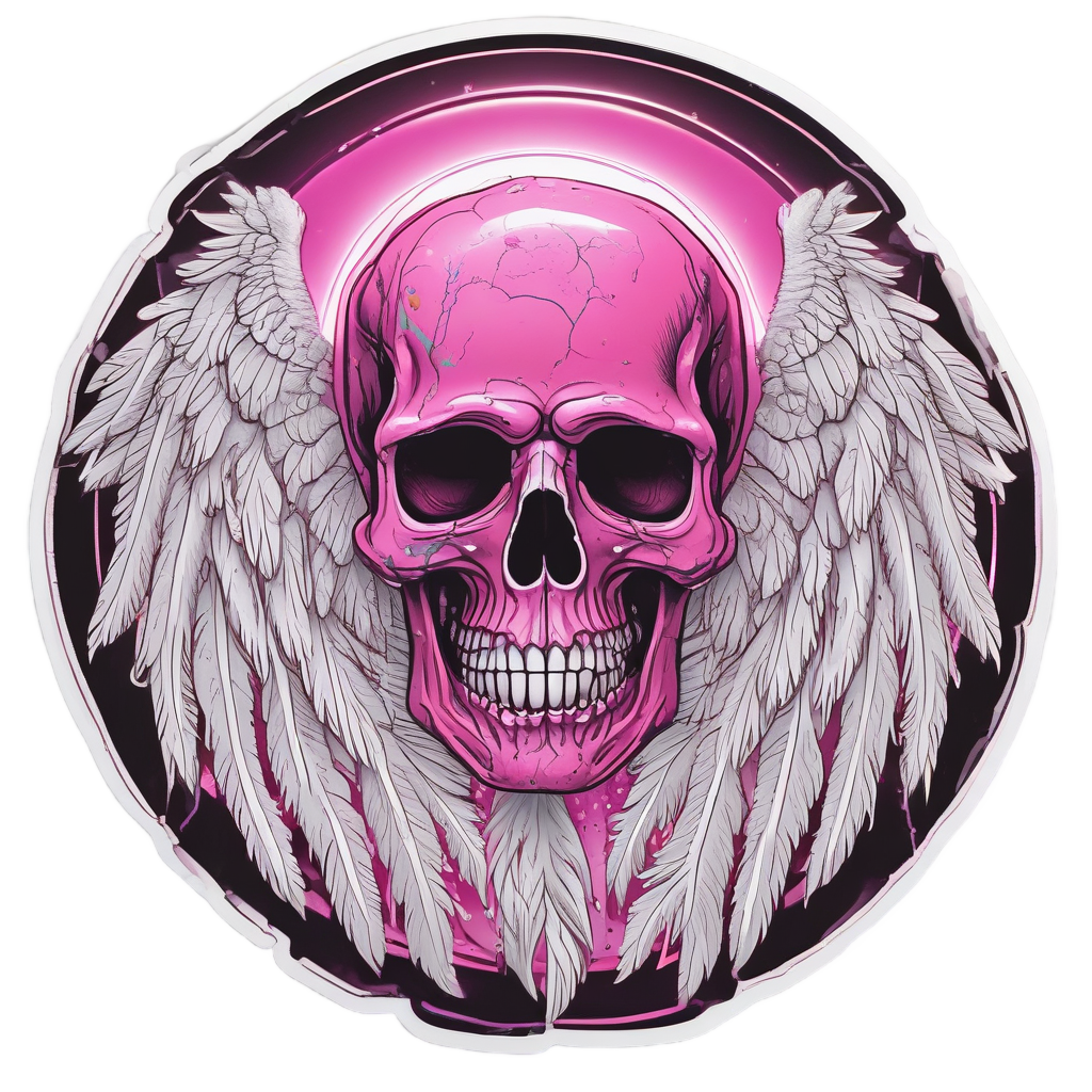 Skull Hand with Halo Wings — war-paint skull stickers