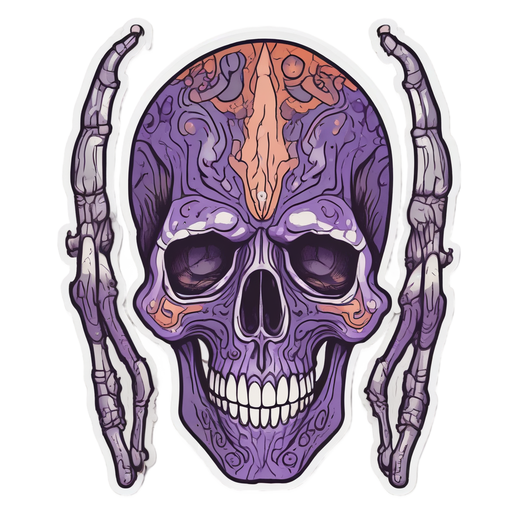 Skull Handprint Dusk — war-paint skull stickers