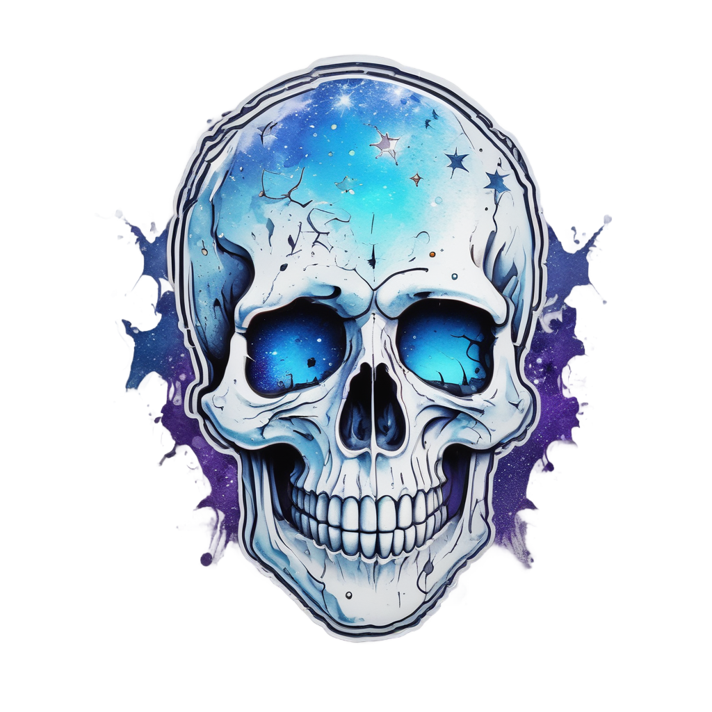 Skull Handprint Stars Shower — war-paint skull stickers