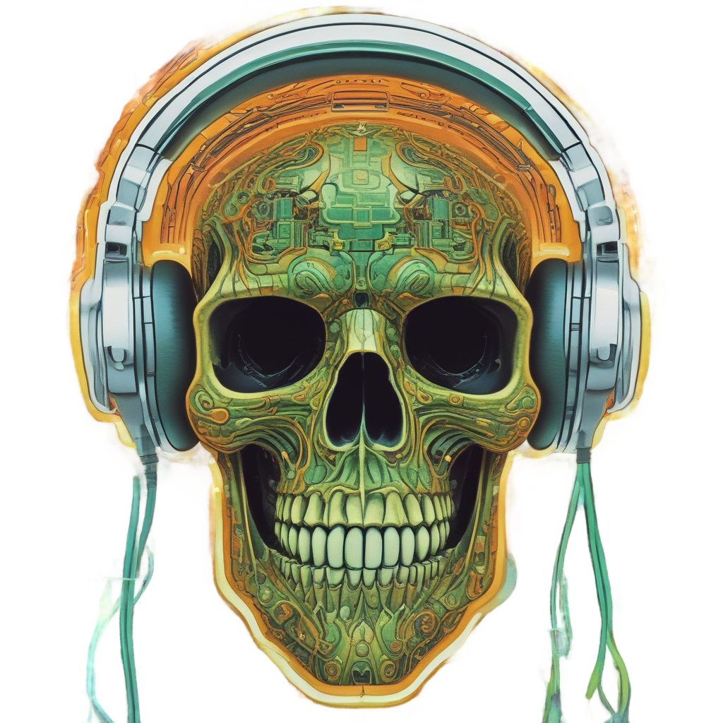 Skull Headphone DJ — music stickers