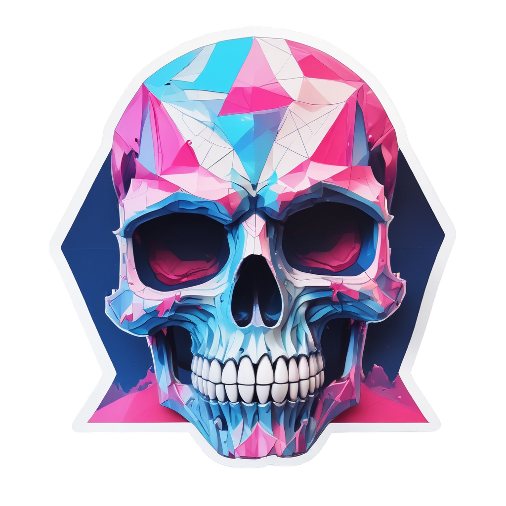Skull Ice Drip — minimal skull stickers