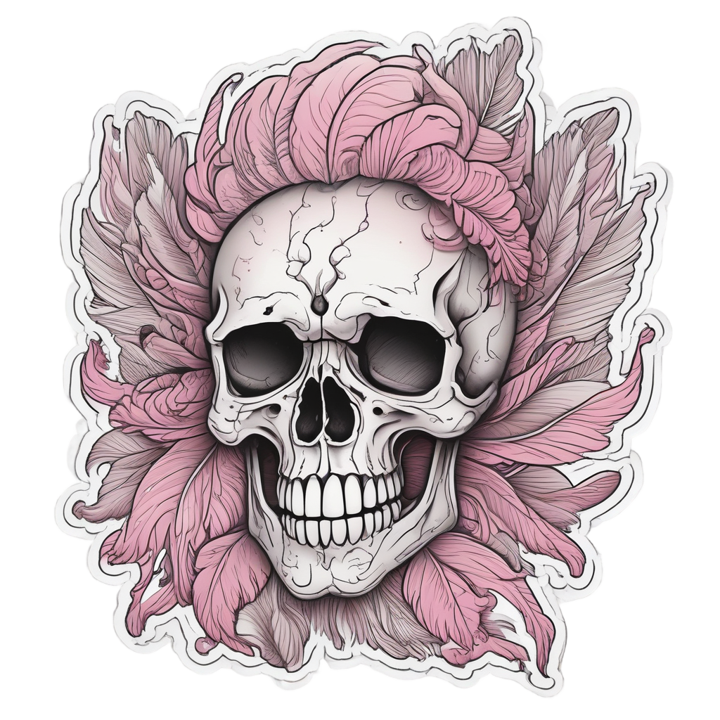 Skull in a Waltz — boho skull stickers
