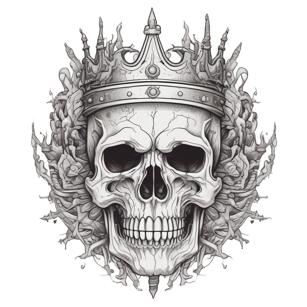 Skull in Crown — minimal skull stickers