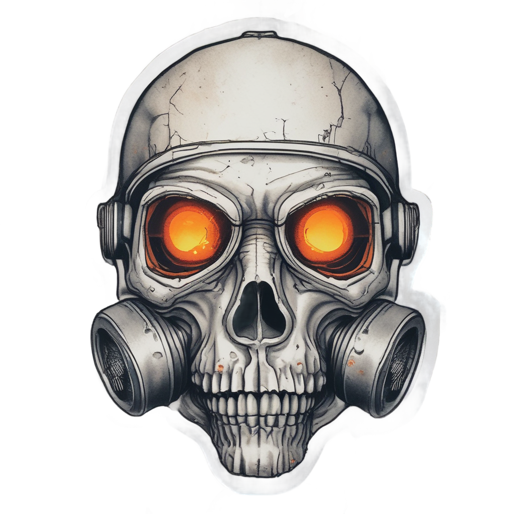 Skull in Gas Mask — biohazard stickers