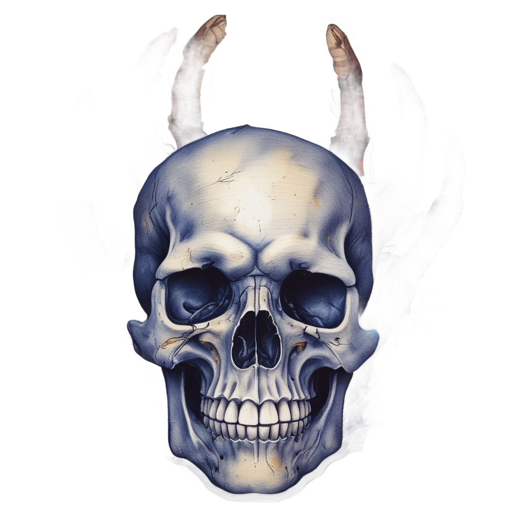 Skull in Hand — war-paint skull stickers