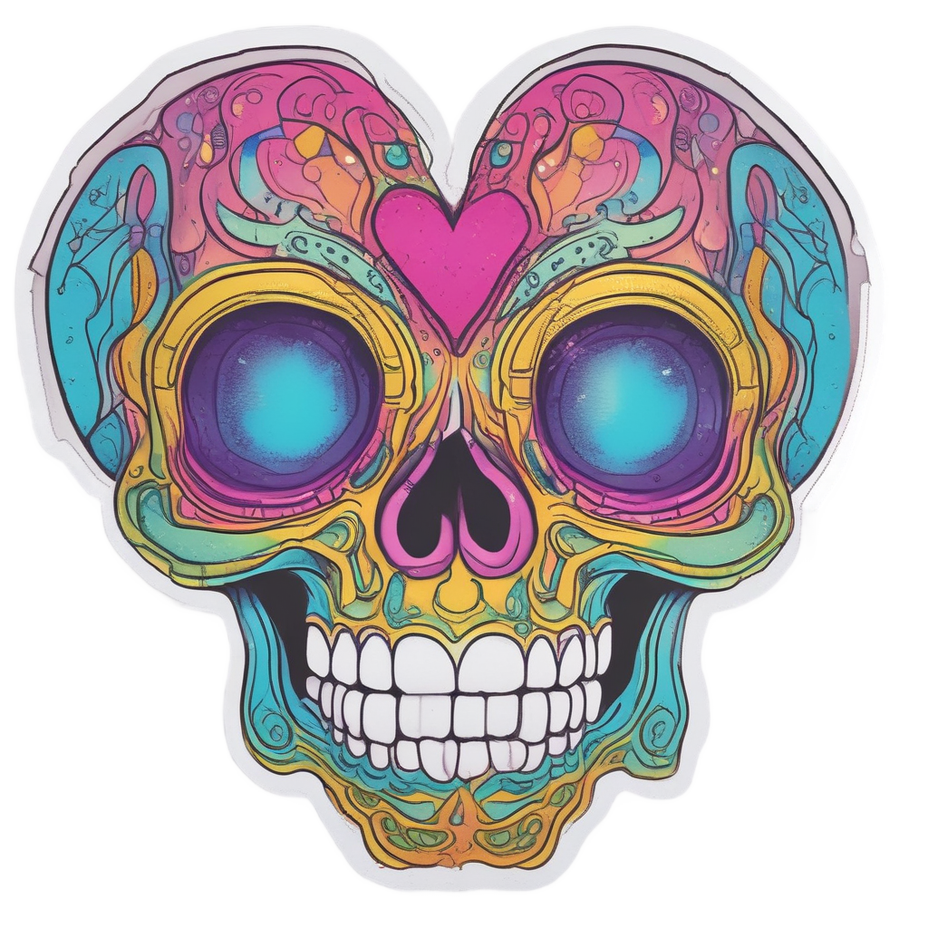 Skull in Love — minimal skull stickers