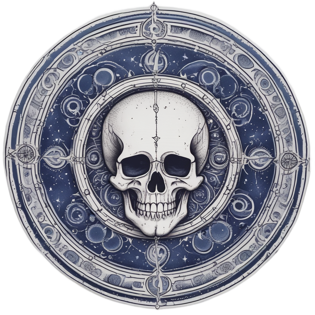 Skull in Moon Phases — witchy & occult stickers