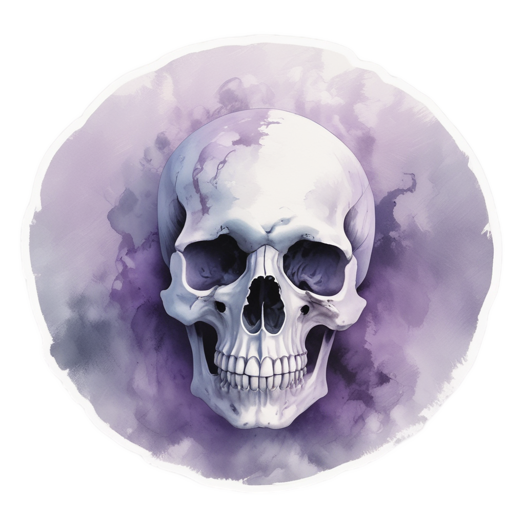 Skull in Morning Fog — minimal skull stickers