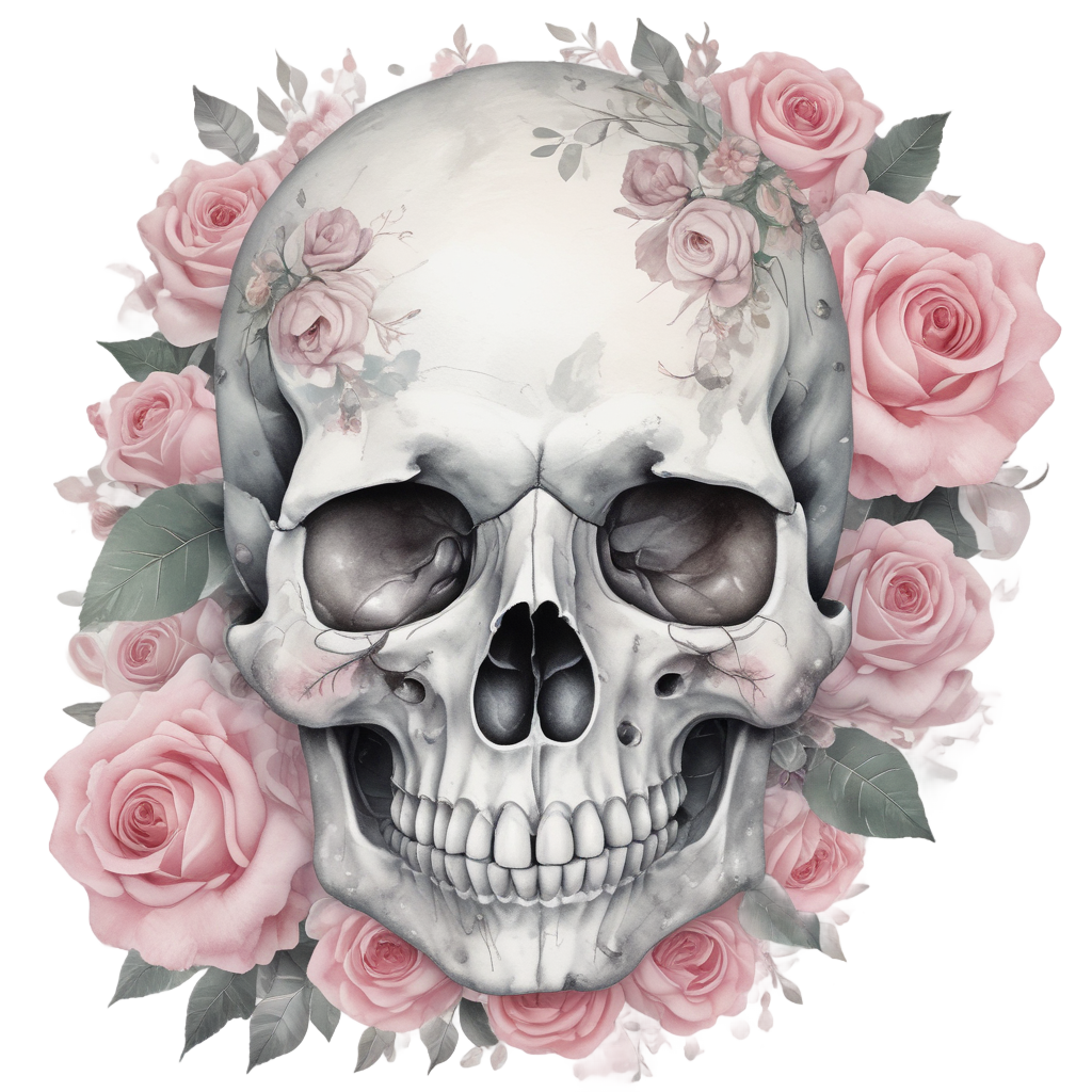 Skull in Rose Camo — tactical & outdoor stickers