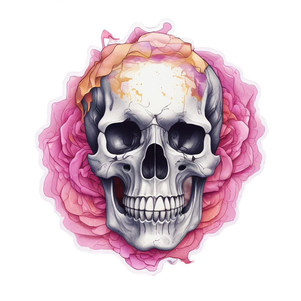 Skull in Rose Storm — abstract & patterns stickers
