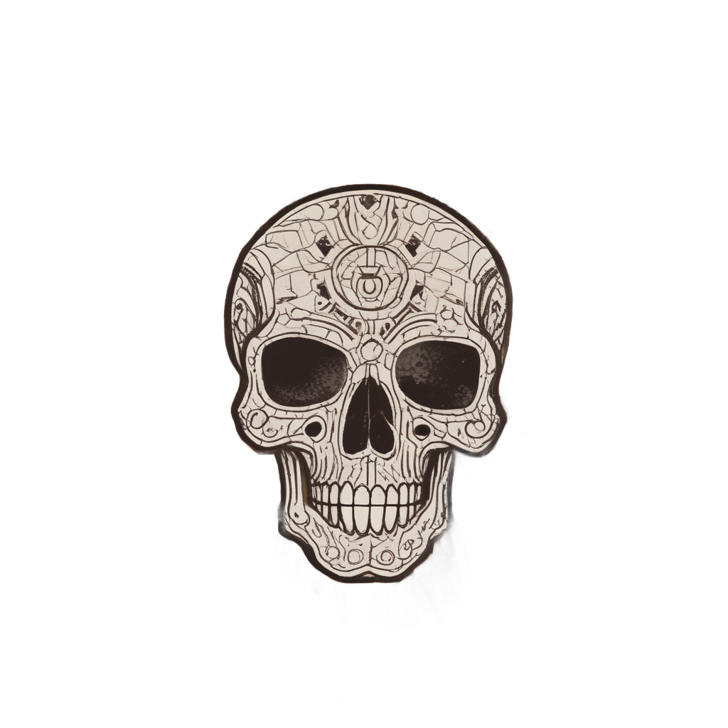 Skull in Sunburst — minimal skull stickers