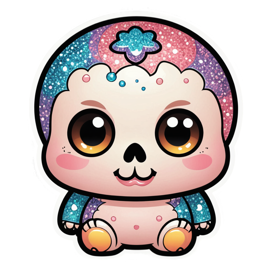 Blushing Cutie Skull — skull stickers