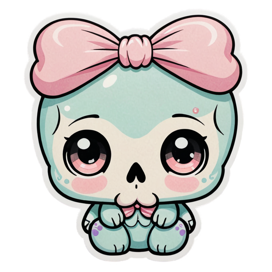 Bow Skull — skull stickers