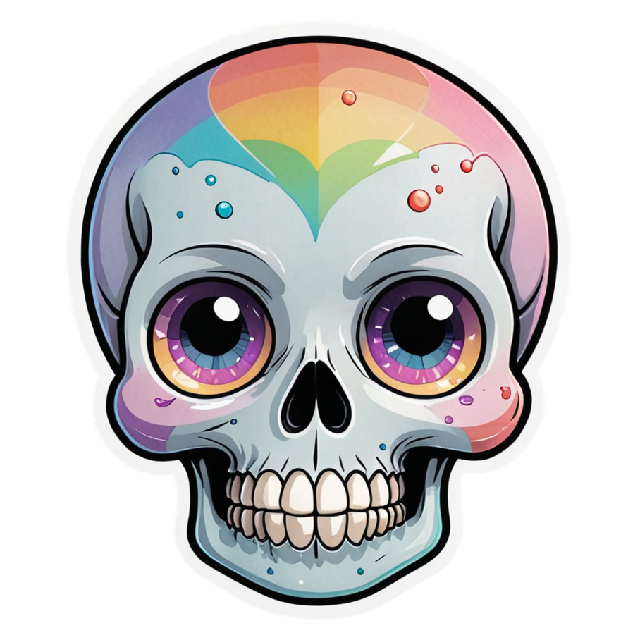 Rainbow Skull — skull stickers