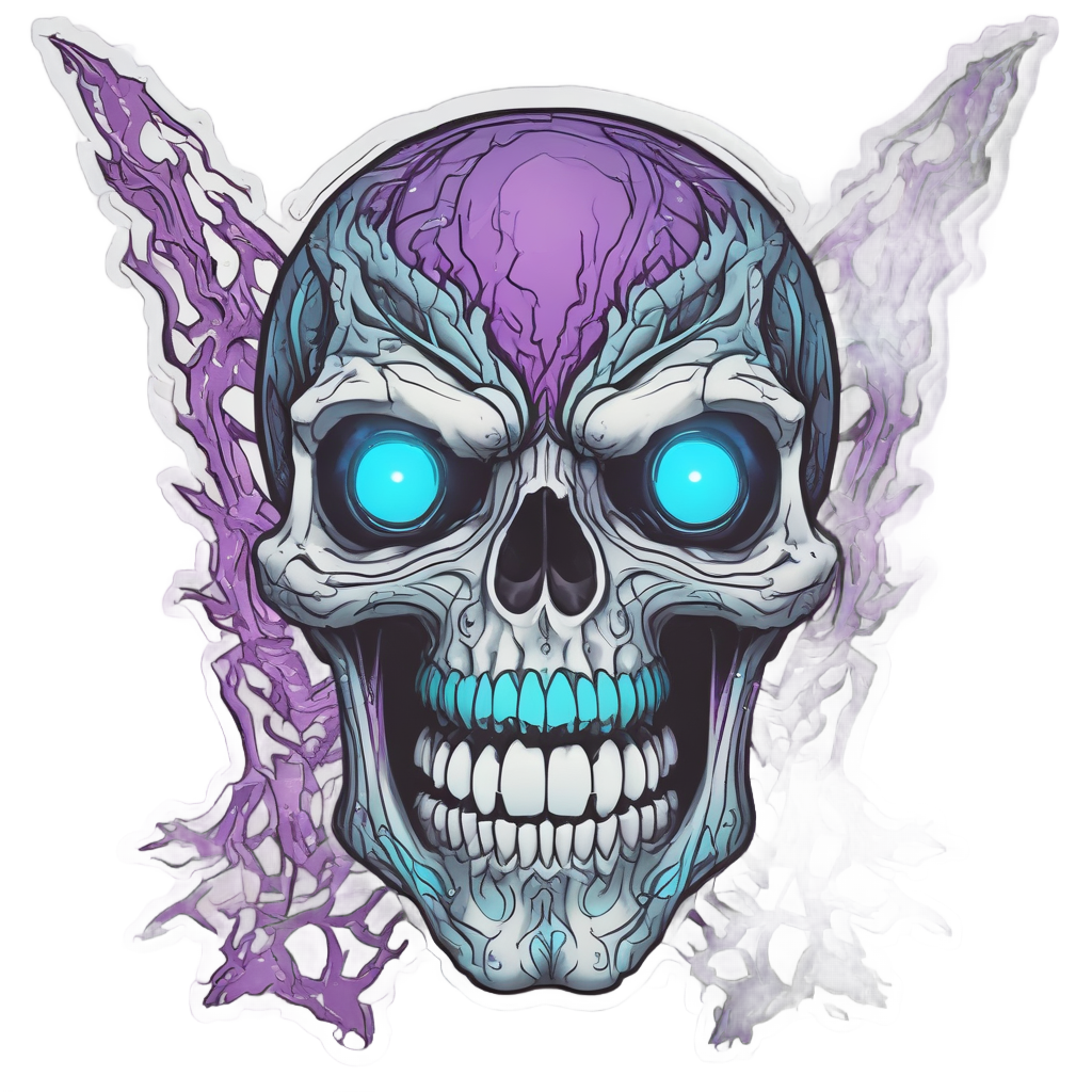 Skull Lightning Zaps — high voltage stickers