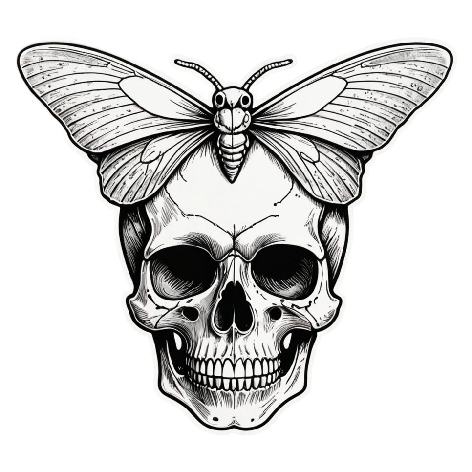 Line Moth Skull — skull stickers