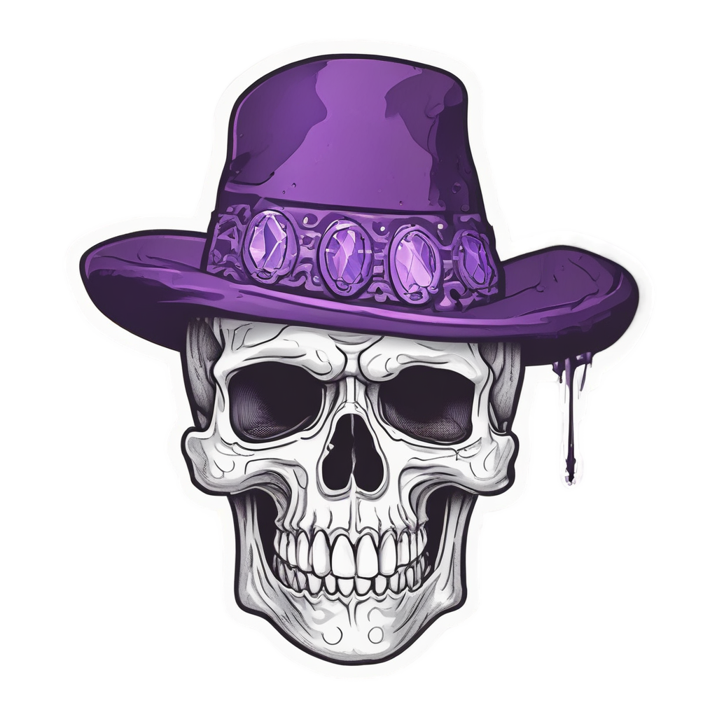 Skull Mage with Crystal — minimal skull stickers