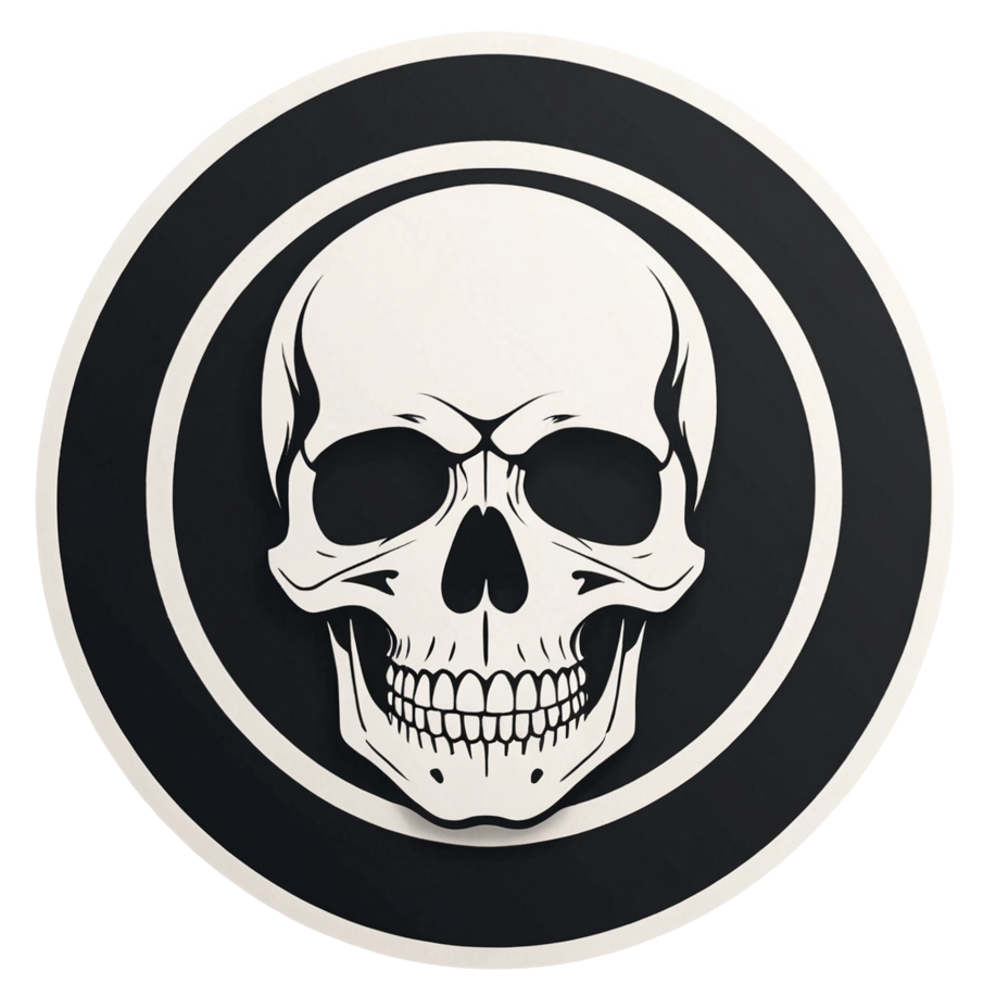 Negative Space Skull — skull stickers
