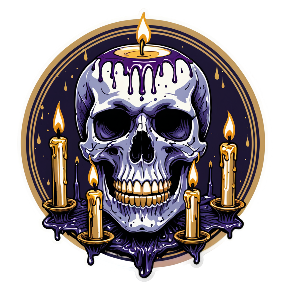 Occult Candle Skull — skull stickers