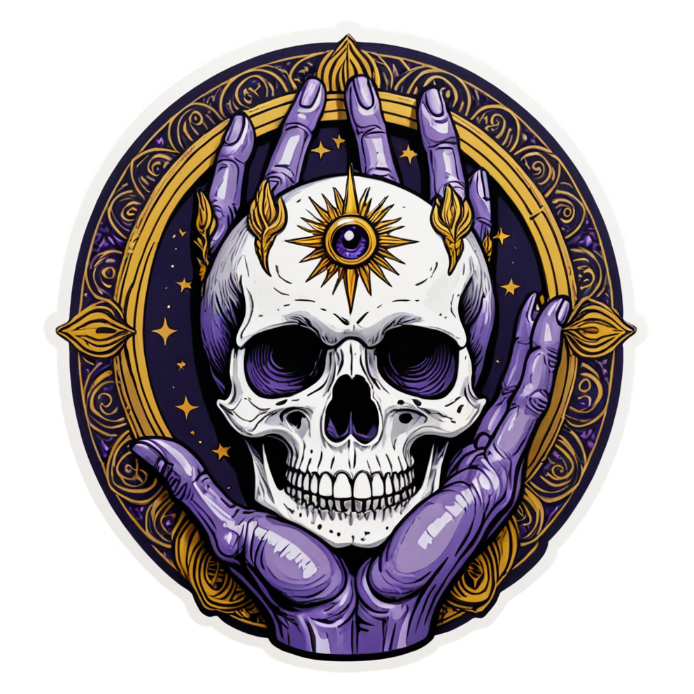 Mystic Hand Skull — skull stickers